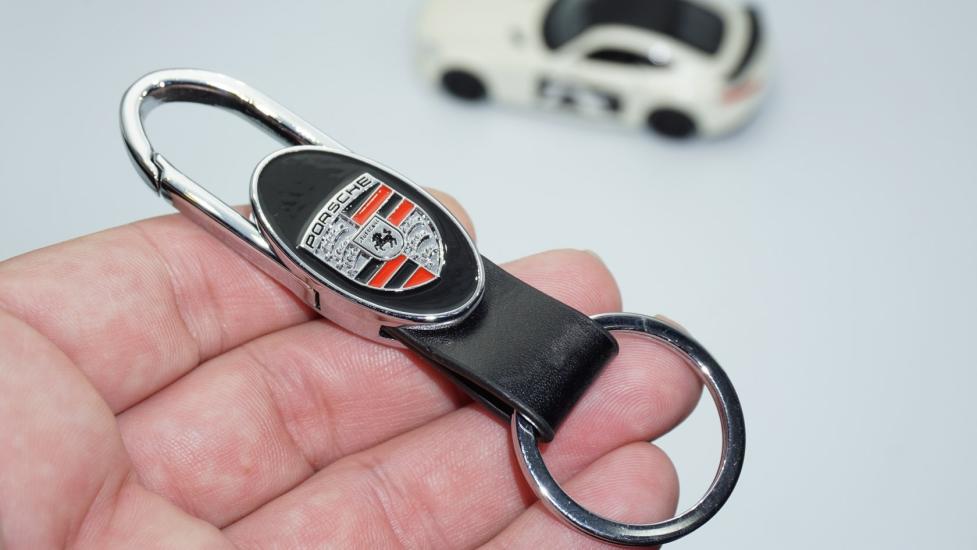 DK Tuning Porsche Logo Deri Metal Anahtarlık Orjinal Ürün
