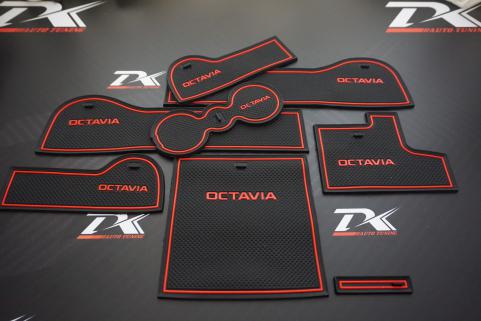 Skoda 2015 2018 Octavia Araç İçi Silikon Kaymaz Ped Kaplama Seti