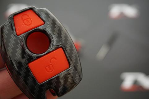 Mercedes Benz Gerçek Karbon Fiber Anahtar Kapağı İç Silikonlu