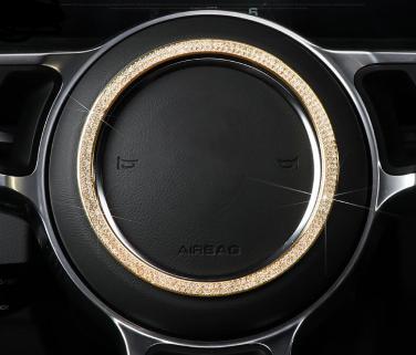 Porsche Direksiyon Logo Kristal Taş Çerçeve Krom Metal