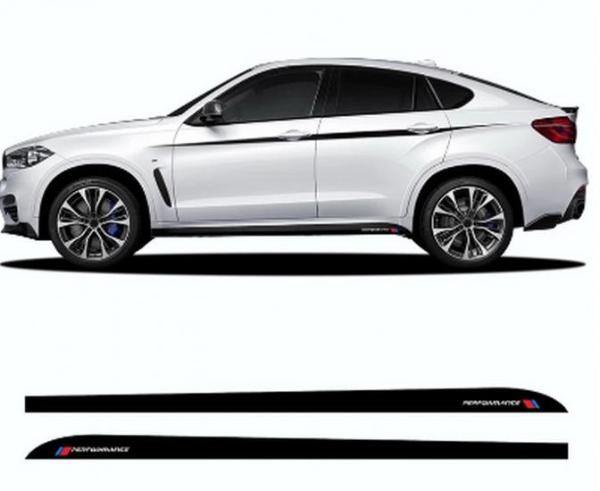 Bmw X6 Series M Performance Logo Kapı Altı Uzun Sticker Arma