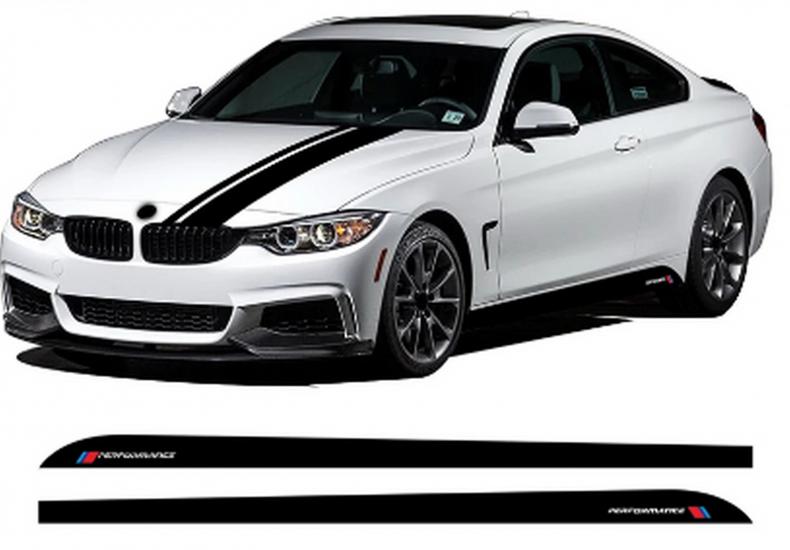 Bmw 4 Series M Performance Logo Kapı Altı Uzun Sticker Arma