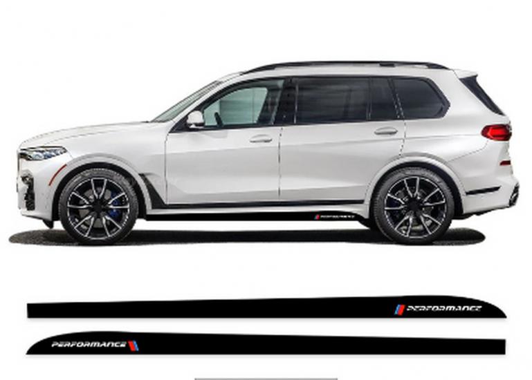 Bmw X7 Series M Performance Logo Kapı Altı Uzun Sticker Arma