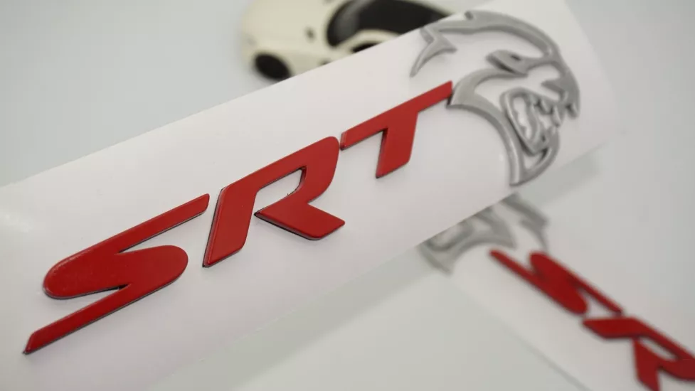 DK Tuning Dodge Challenger Charger SRT Hellcat Gri Kırmızı Logo Arma