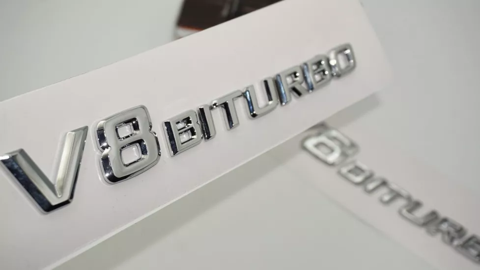 DK Tuning Benz V8 Biturbo Çamurluk Yanı Logo Amblem 2 Li Set