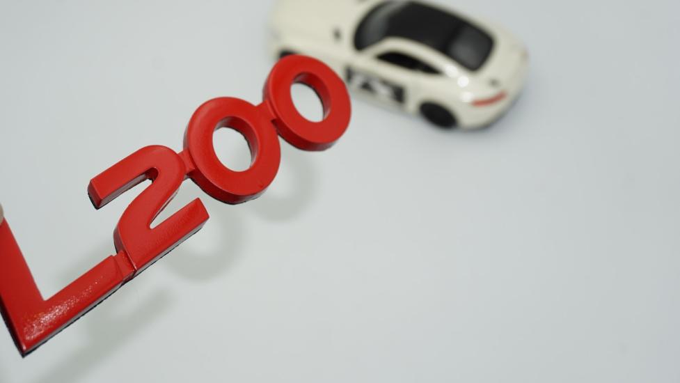 DK Tuning L200 Bagaj Kırmızı Yazı Logo Arma Mitsubishi İle Uyumlu
