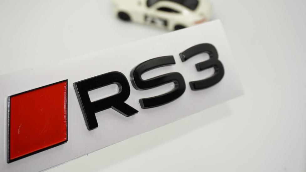 DK Tuning RS3 2025+ Bagaj Kırmızı Siyah 3M Yazı Logo Audi İle Uyumlu
