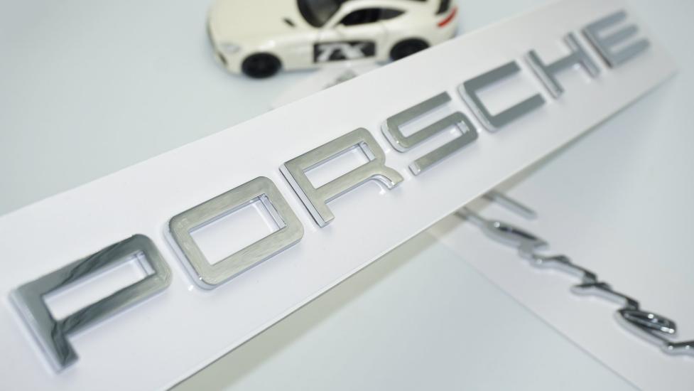 DK Tuning Porsche 911 Carrera 3M Gümüş Krom Bagaj Logo Seti