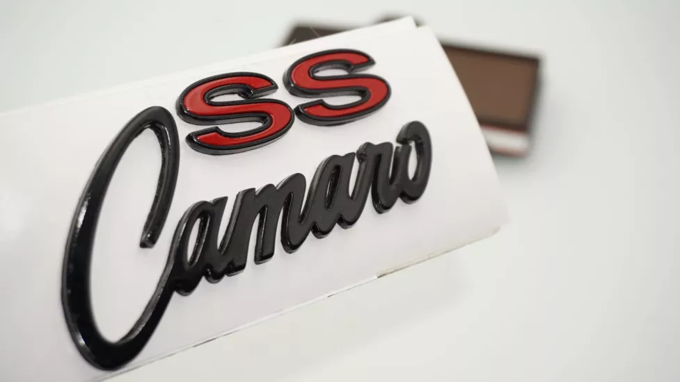 DK Tuning SS Camaro Siyah Kırmızı Yazı Logo Arma Chevrolet ile Uyumlu