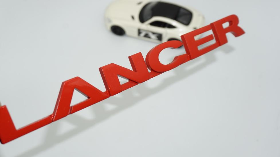 DK Tuning Lancer Bagaj Kırmızı Yazı Logo Arma Mitsubishi İle Uyumlu