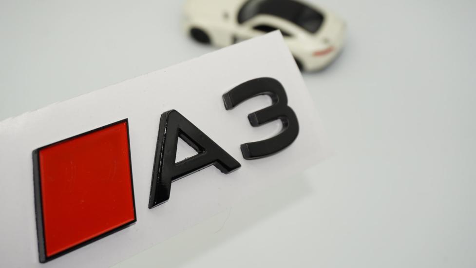 DK Tuning A3 2025+ Bagaj Kırmızı Siyah 3M Yazı Logo Audi İle Uyumlu