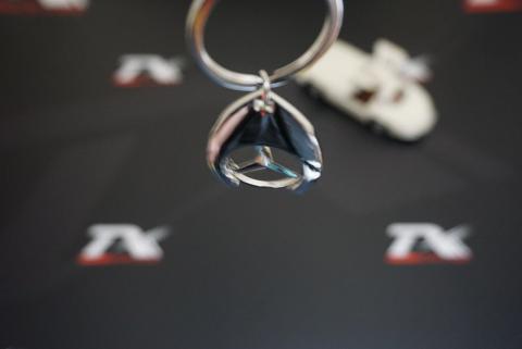 Mercedes Benz Yıldız Logo Çift Yön Krom Metal Stil Anahtarlık