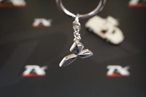 Mitsubishi Logo Çift Yön Krom Metal Stil Anahtarlık