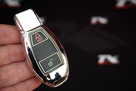Mercedes Benz A B C S Class 2 Buton Metal Deri Fosforlu Anahtarlı