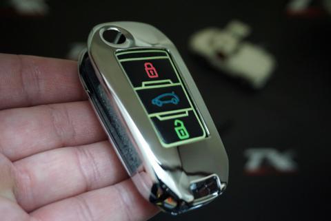 Citroen C3 C4 C Elysee Metal Deri Fosforlu Anahtarlık New Style