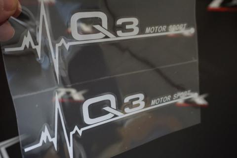 Audi Q3 Motor Sport Kelebek Cam Sticker 2 Li Set