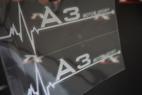 Audi A3 Motor Sport Kelebek Cam Sticker 2 Li Set