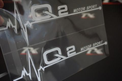 Audi Q2 Motor Sport Kelebek Cam Sticker 2 Li Set