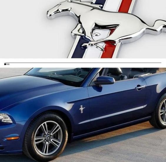 DK Tuning Mustang Koşan At Çamurluk Yanı Metal Logo Amblem Seti