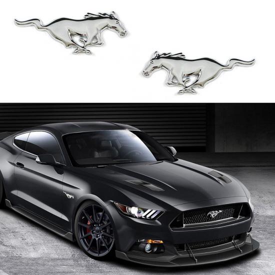 DK Tuning Ford Mustang Shelby GT Koşan At Çamurluk Yanı Krom Metal Logo Arma