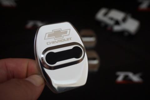 Chevrolet Krom Metal 3M Kapı Kilidi Logo 4 Lü Set