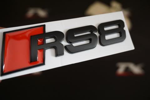 Audi RS8 Bagaj Siyah Metal Yazı Logo Amblem Orjinal Ürün