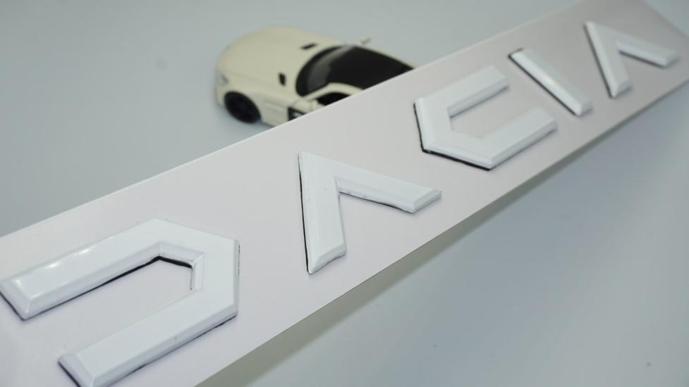 DK Tuning Dacia Yeni Nesil Bagaj 3M 3D Beyaz ABS Yazı Logo 