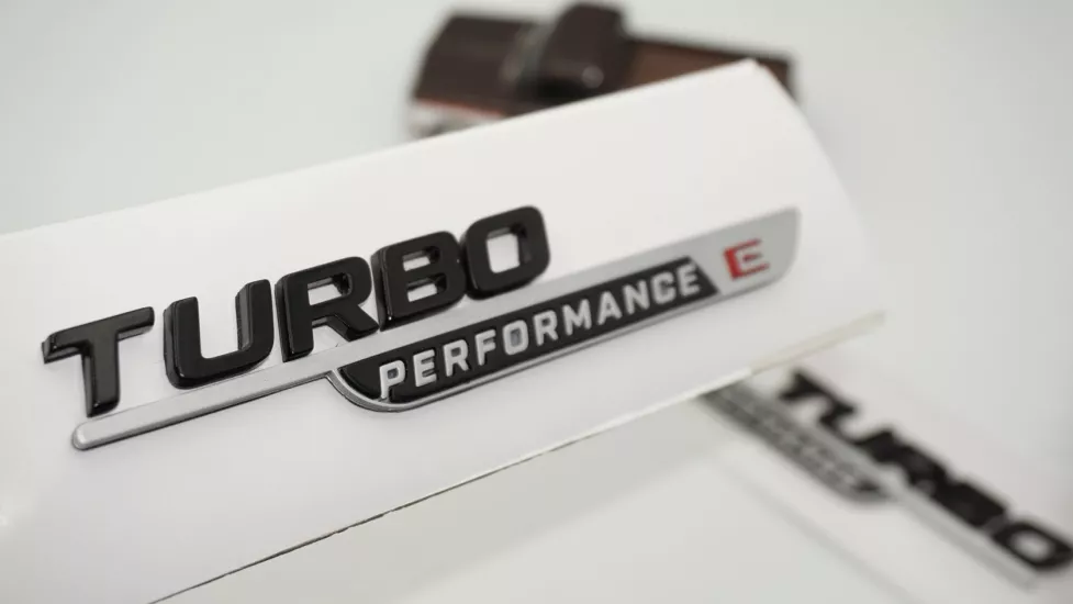 DK Tuning Turbo E Performance Gri Siyah Çamurluk Yanı Logo Benz İle Uyumlu