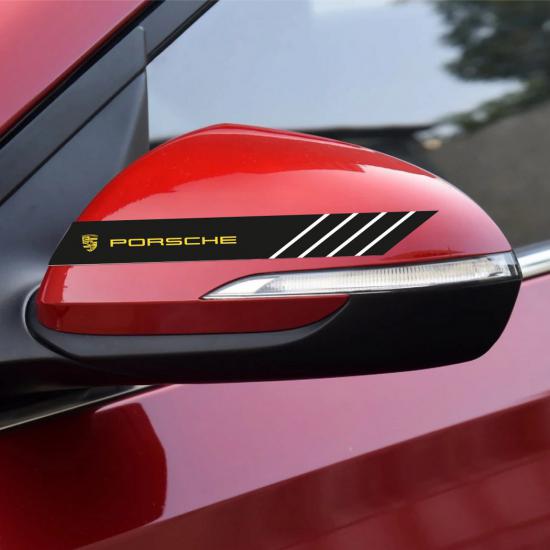 Porsche Yan Aynalar Selefon Kaplama Sticker Seti
