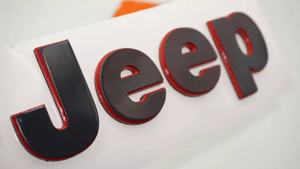 DK Tuning Jeep Wrengler Gladiator Antrasit Kırmızı Yazı Logo Amblem