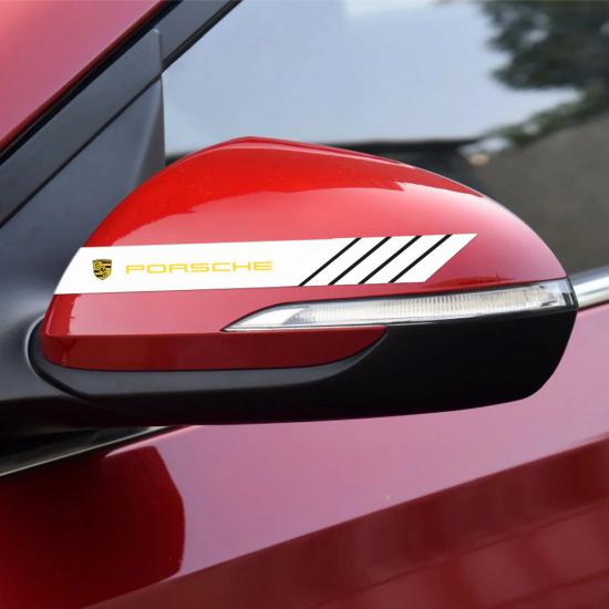 Porsche Yan Aynalar Selefon Kaplama Sticker Seti