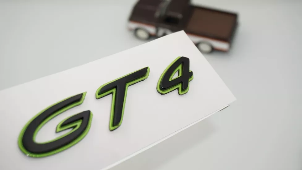 DK Tuning Porsche GT4 Green Black Yeşil Siyah ABS Yazı Logo Arma