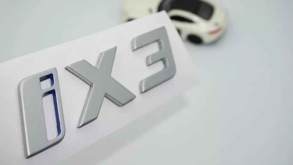 DK Tuning Yeni iX3 Bagaj Gri Mavi ABS Yazı Logo Bmw İle Uyumlu