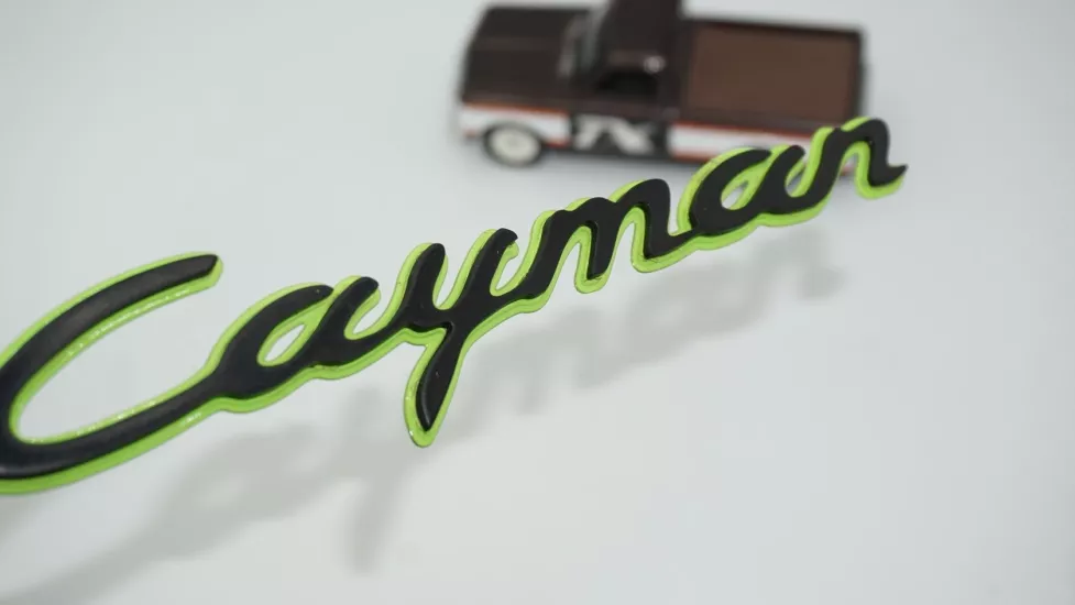 DK Tuning Porsche Cayman Yeşil Siyah ABS Yazı Logo Arma