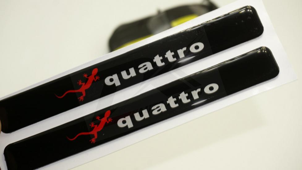 Audi Quattro Gecko Logo 3M 3D Damla Silikon Torpido Ayna Çamurluk Logo Amblem Arma