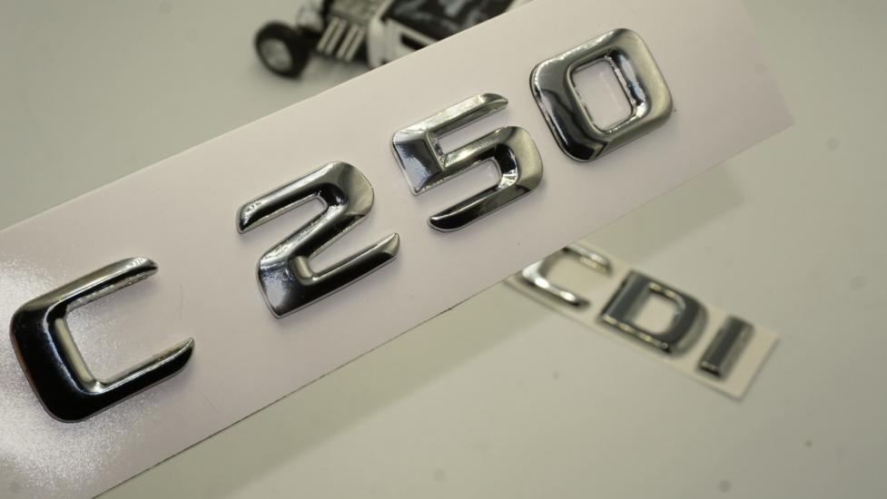 Benz C 250 CDi Bagaj Krom Metal 3M 3D Yazı Logo