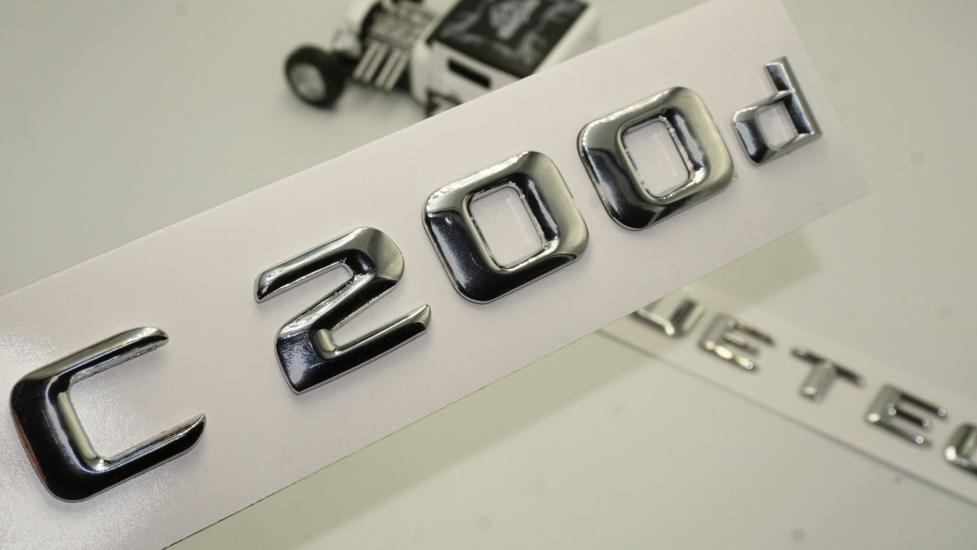 Benz C 200d Bluetec Bagaj Krom Metal 3M 3D Yazı Logo
