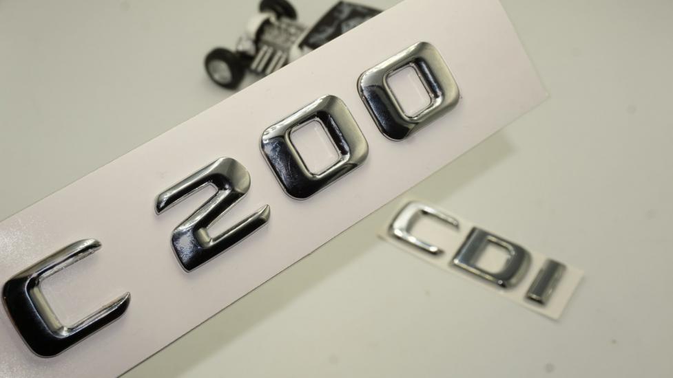 Benz C 200 CDi Bagaj Krom Metal 3M 3D Yazı Logo