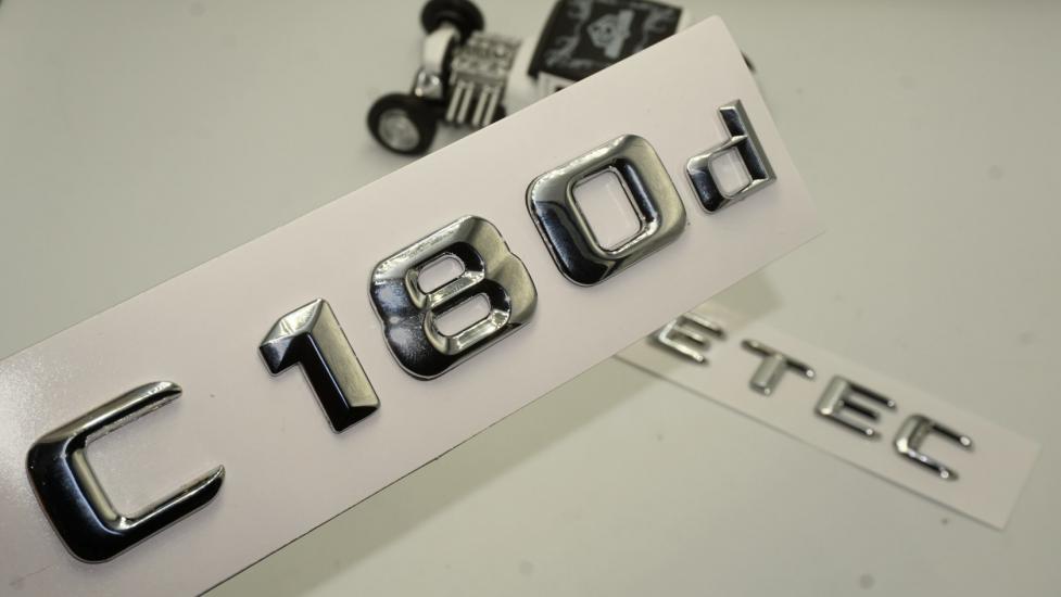 Benz C 180d Bluetec Bagaj Krom Metal 3M 3D Yazı Logo