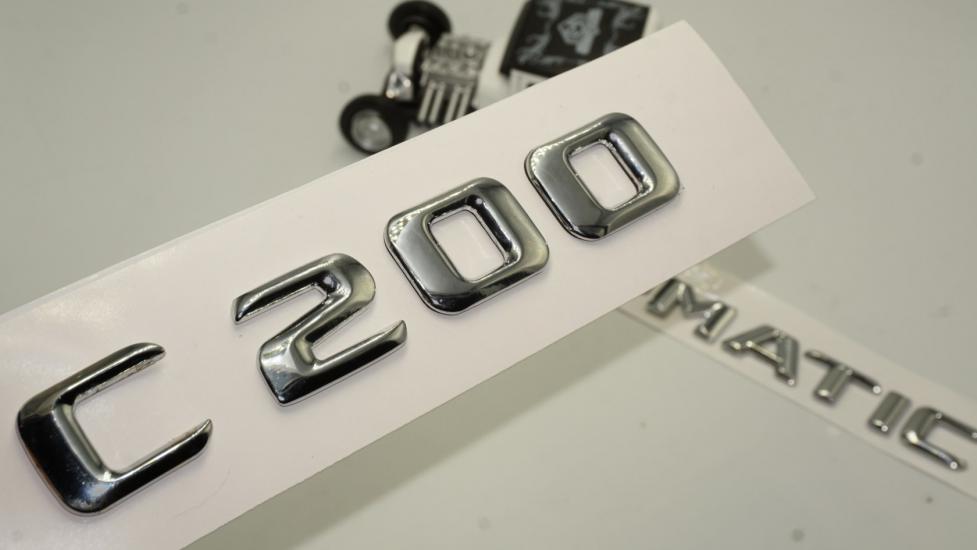 Benz C 200 4Matic Bagaj Krom Metal 3M 3D Yazı Logo