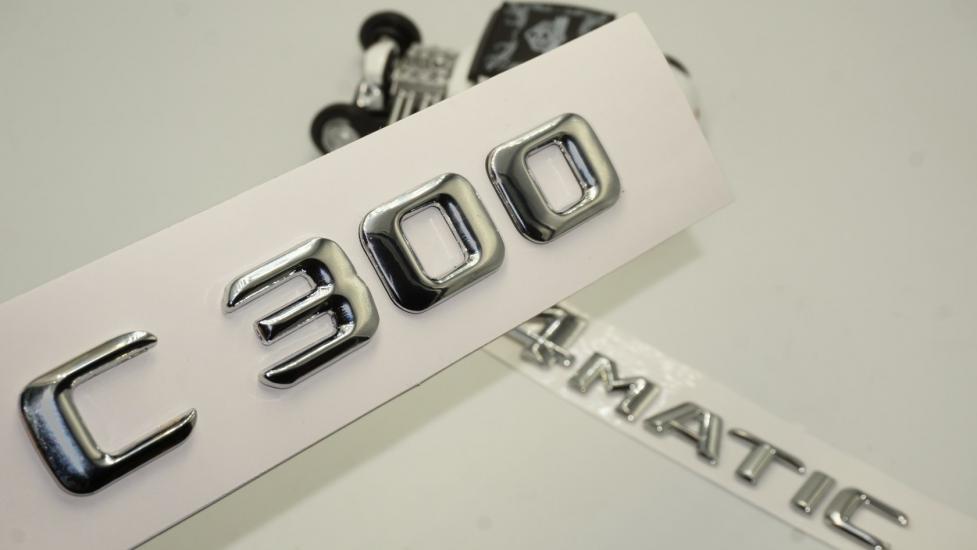 Benz C 300 4Matic Bagaj Krom Metal 3M 3D Yazı Logo