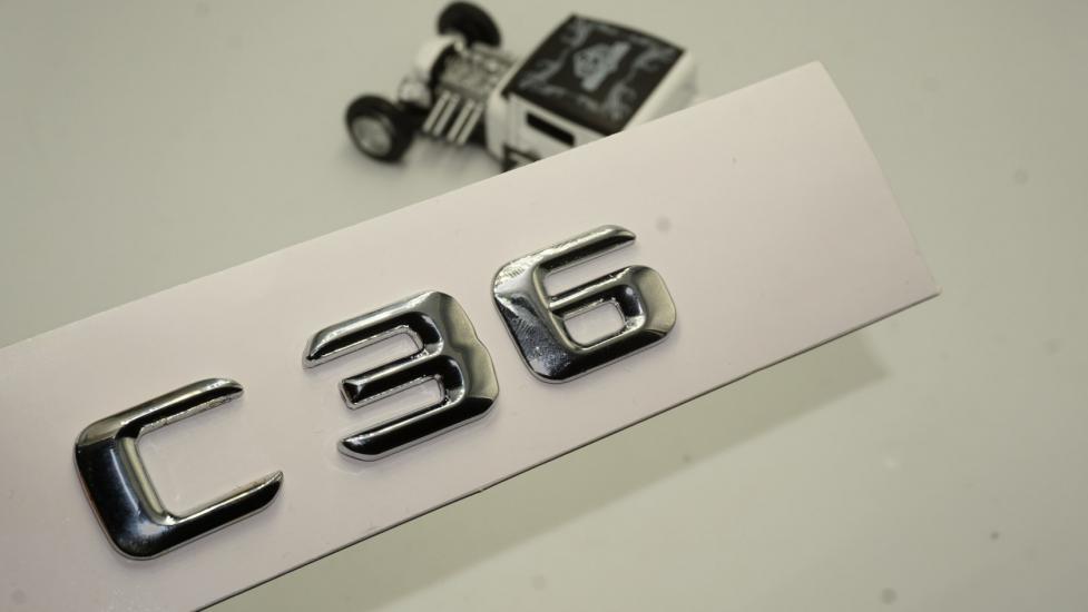 Benz C36 Bagaj Krom Metal 3M 3D Yazı Logo