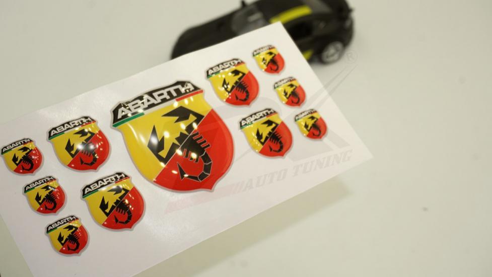 Fiat Abarth Logo 3M 3D Damla Silikon Torpido Bagaj Çamurluk Logo Amblem Arma Seti