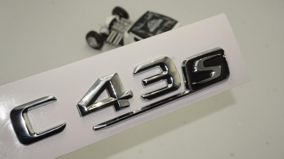 Benz C 43S Bagaj Krom Metal 3M 3D Yazı Logo