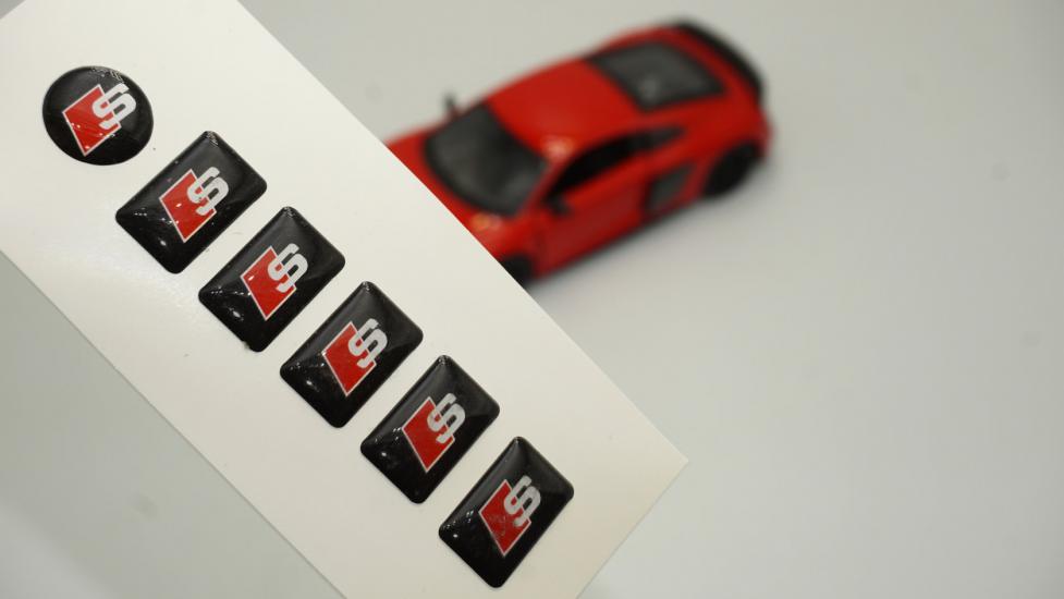 Audi S Cam Açma Jant Torpido Direksiyon Damla Sticker Logo Seti