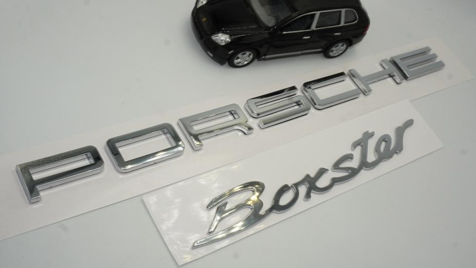 Porsche Boxster Bagaj 3M 3D ABS Yazı Logo Gri Amblem Seti