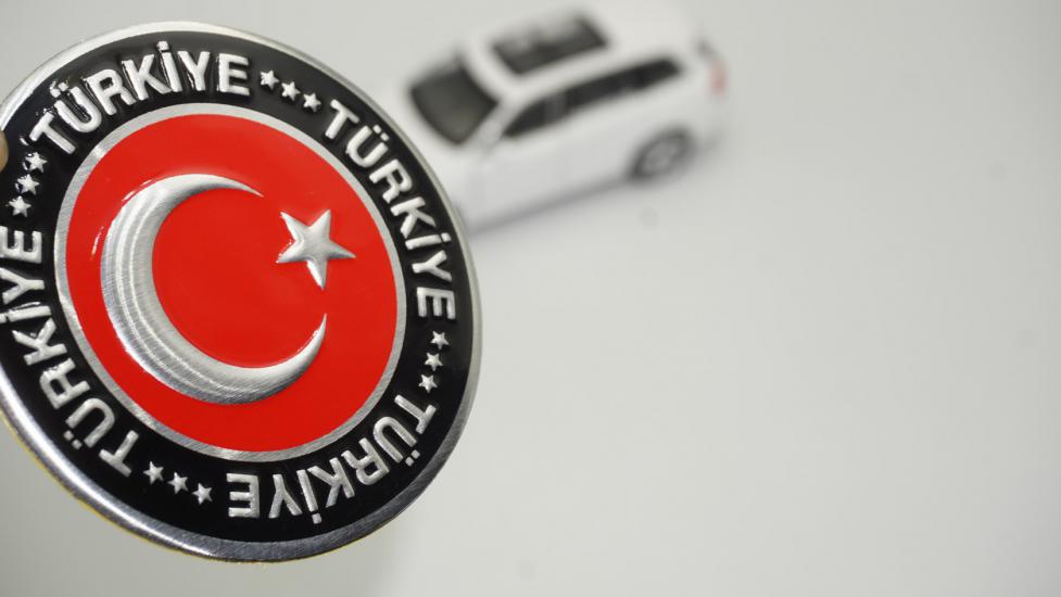 Turkish Flag Türkiye Bayrak Krom Metal Body Plaka 3M Logo