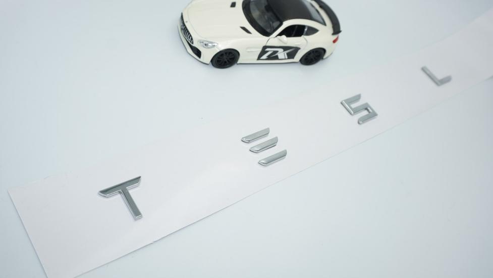 DK Tuning Tesla Model 3 Y S X Series Bagaj Krom Metal Uzun Yazı Logo