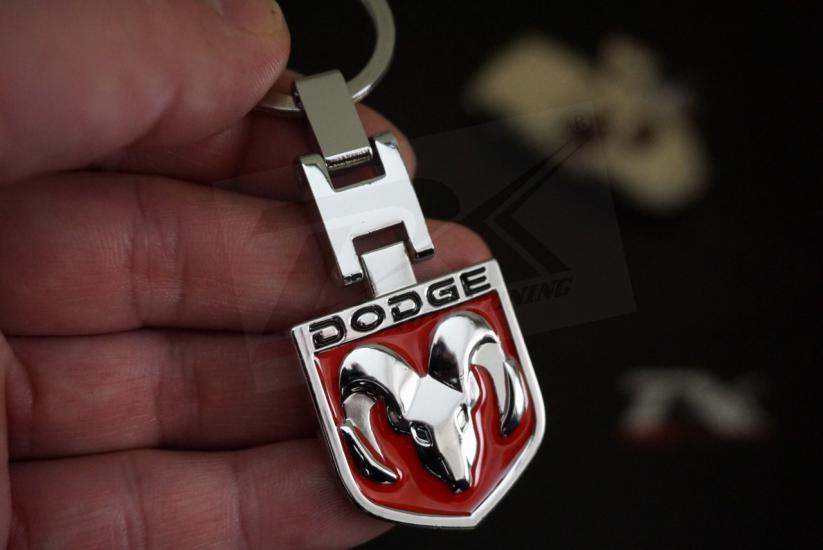 Dodge Logo Krom Metal Çift Yön Anahtarlık