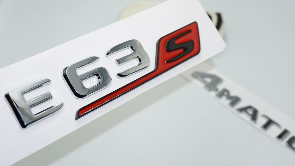 DK Tuning E63S 4Matic Bagaj Krom Kırmızı ABS Yazı Logo Benz İle Uyumlu